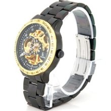 98226G Mens Mechanical Skeleton Watch (Golden)