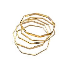 A.V. Max Set of Five Gold Octagon Bangle Bracelets