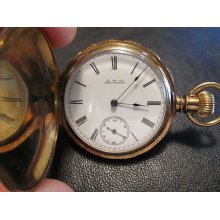 A.w. Co. Waltham 18 Kt Solid Gold Pocket Watch, Mfg. 1882