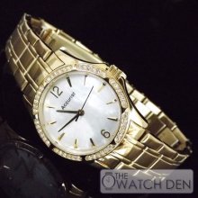 Accurist - Ladies Gold Tone Stone Set Watch - Lb1745p