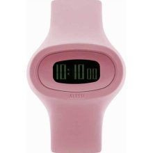Alessi Unisex Jak Digital Stainless Watch - Pink Rubber Strap - B ...
