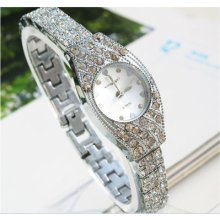 Alloy Luxury Women Ladies Wristwatches Diamond Crystal Bracelet Bangle Watch