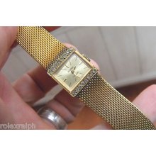 Alvarex Ladies Manual Wind With Jeweled Lugs And Gold-filled Band Excellent