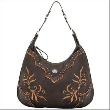 American West Bandana Cheyenne Round Hobo Ladies Bag Purse W/ Back Zipper Pocket