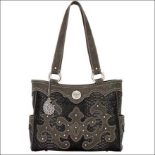 American West Bandana Monterey 3 Compt Ladies Tote Bag Purse W/ 2 Side Open