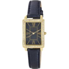 Anne Klein Watch, Womens Navy Shimmer Leather Strap 32x24mm Ak-1050NMN