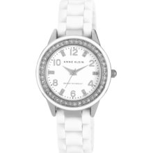 Anne Klein Watch, Womens White Plastic Bracelet 35mm 10-9957WTWT