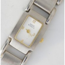 Anne Klein Woman's Watch Silver Tone Case And Band White Dial 10-4195