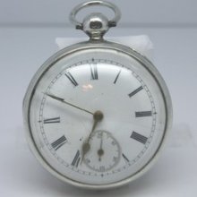 Antique C.1912 Sterling Silver Open Face Keywind Verge Pocket Watch Bullseye