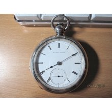 Antique Elgin Pocket Watch, Heavy Coin Silver, Key Wind And Key Set. 18sz.