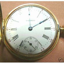Antique Ladies Waltham Hunter Pocketwatch 14kt Yellow