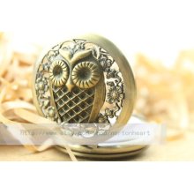 antique pocket watch necklace with Owl mens jewellery