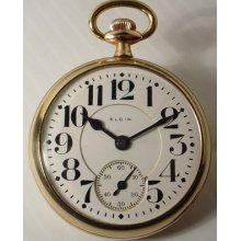 Antique Raymond Elgin 19'j Rr Railroad Gjs Pocket Watch Gold 16's Lever Set