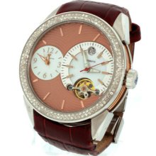 Aqua Master Diamond Automatic Swiss Movement Rose Red Mens Watch 1.75 Ct W-317