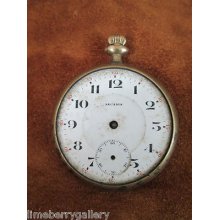 Arcadia Swiss Pocket Watch Case And Movement Look (5) For Parts Or Repair