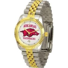 Arkansas Razorback Men's Two Tone Gold Dress Watch