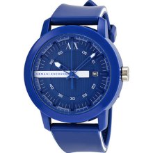 Armani Exchange Blue Dial Blue Plastic Mens Watch Ax1236