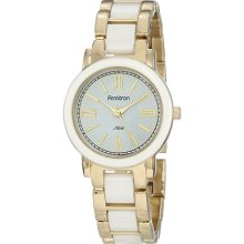 Armitron Now Women's 753877wtgp Gold-tone And White Ceramic Dress Watch