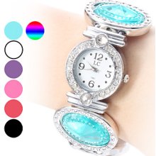 Assorted Colors Women's Bracelet Style Plastic Quartz Analog Watch