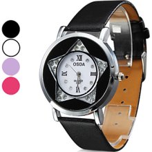Assorted Colors Women's Star Style PU Analog Quartz Wrist Watch