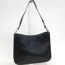 Auth Salvatore Ferragamo Shoulder Bag Leather Black (bf044553)