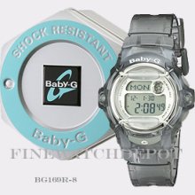 Authentic Baby-g Tough Gray Digital Watch Bga169r-8cu