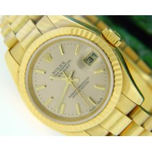 Authentic Ladies Womens Rolex 18k Yellow Gold President 179178 Box & Papers