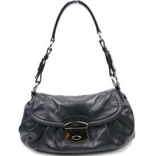 Authentic Prada Black Leather Small Shoulder Bag
