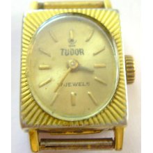 Awesome Vintage Rolex Tudor Square Winding Watch 20 M Gold Sun Burst Plaque