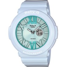 Baby-g Watch, Womens Analog-Digital Light Blue Resin Strap 43mm BGA161