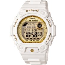 Baby-g Watch, Womens Digital Blx Series White Resin Strap BLX100-7B