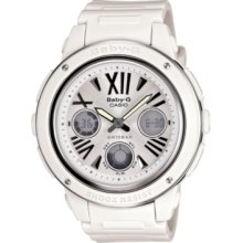 Baby-g Watch, Womens Analog-Digital White Resin Strap 43x48mm BGA152-7