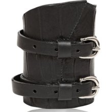 balmain crocodile & calfskin buckle bracelet