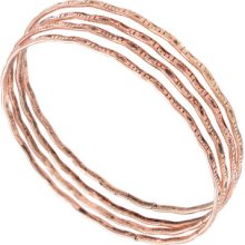 Bangle Bracelet Set 4 Antiqued Rose Gold Thin Made In Usa Catalina Regular Sz