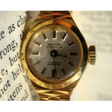 Beautiful Gold Plated Women's Vintage Mechanical Cocktail Watch By Montine Of Switzerland