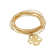 Bee Charming Gold Twelve Strand Flower Bangle