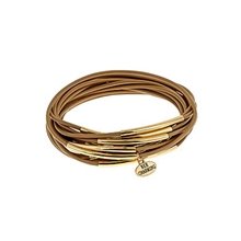 Bee Charming Tan and Goldtone Rubber Bracelets