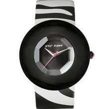 Betsey Johnson Lots Â´nÂ´ Lots Of Time Zebra Strap Watch Boyfriend Style