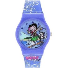 Betty Boop Analogue Surf Purple & White Plastic Strap Girls Watch Bty14b