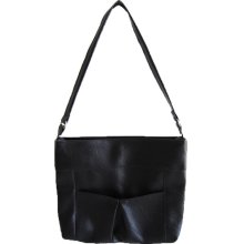 Black Handbag Faux Leather Small Pocket Shoulder Bag