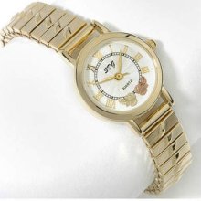 Black Hill 12k Gold Ladies Stretch Wrist Watch Hsn