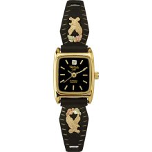 Black Hills Gold by Coleman Ladies Black Coated Gold Eagle Watch