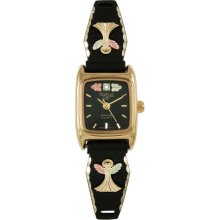 Black Hills Gold by Coleman Ladies Black Coated Angel Watch