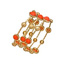 Blu Bijoux Golden Bubble Wrap Bracelet Coral