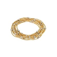 Blu Bijoux Slinky Silvertone Beaded Bracelet Set Silvertone