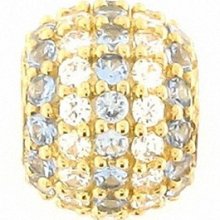 Blue Topaz Bead For 9k 9ct Solid Yellow Gold Charm Bracelet River_a2b3