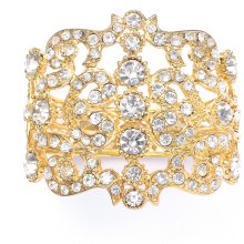 Bold Crystal Cuff Bracelet in Gold