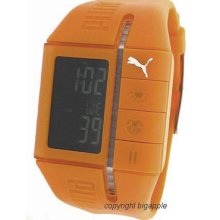 Br& Puma Digital Cardiac Monitor Orange Urethane Unisex Watch