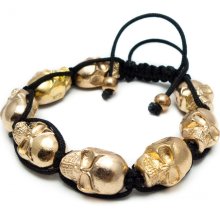 Braided Skull Bracelet III (Gold)