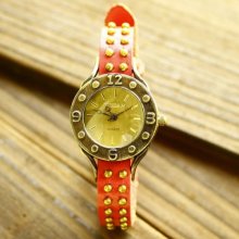 brand watches small round nails convex digital leather watches